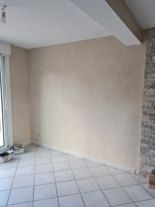 Photo de galerie - Peintre en bâtiment, 18 ans d'expérience. 
pose de la toile de verre, papier peint ,stucco, tadelakt, bandes de placo, enduits...