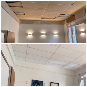 Photo de galerie - Rehaussement faux plafond + Murs périphériques 