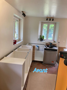 Photo de galerie - Pose cuisine à SENS 89 début de chantier 