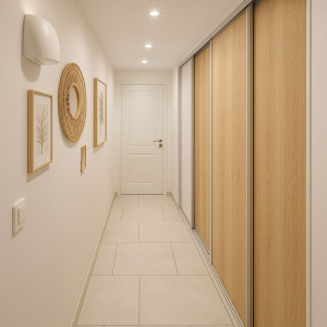 Photo de galerie - Isolation des murs, peinture avec montage d'un dressing sur mesure.