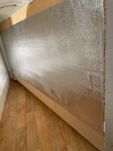 Photo de galerie - Pose d’isolant thermique sur meuble 