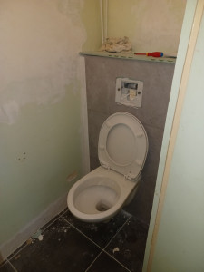 Photo de galerie - Pose d'un wc suspendu avec modification arriver d'eau 