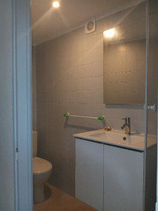 Photo de galerie - Rénovation salle de bain, remplacement meuble sous vasque peinture mur et plafond 