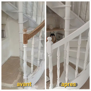 Photo de galerie - Renovation  peinture escalier intérieur 