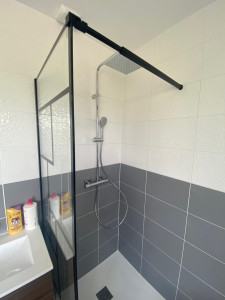 Photo de galerie - Installation colonne de douche et paroi de douche