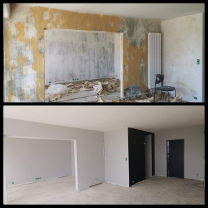 Photo de galerie - Remise en état complet d'un appartement.
- Détapissage 
- Ratissage des murs 
- Mise en peinture 
