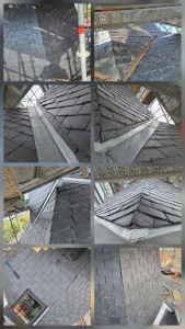 Photo de galerie - Rénovation d'un clocher d'église, en ardoise naturelle 