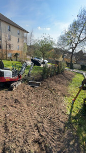 Photo de galerie - Plantation d'arbustes et égalisation du surplus de terre