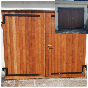 Photo de galerie - Porte de garage refaite entièrement à Saint-Julien-en-Genevois.