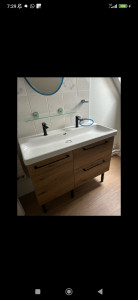 Photo de galerie - Installation d’un meuble double vasque.