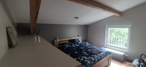 Photo de galerie - Réfection complète des murs de cette chambre qui est passé du vert au gris et montage des meubles