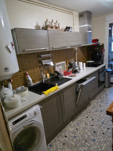 Photo de galerie - Installation complète cuisine équipée, sanitaires électrique carrelage 