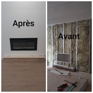 Photo de galerie - Installation d'une cheminée électrique