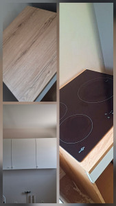 Photo de galerie - Pose meuble haut ikea,encastrement plaque induction.