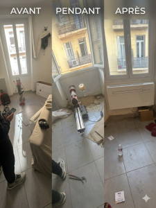 Photo de galerie - Pose d’un climatiseur monobloc sans groupe extérieur 