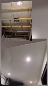 Photo de galerie - Réfection d'un plafond et passage de luminaires encastrable 