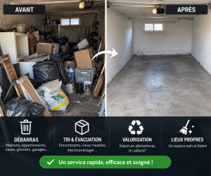 Photo de galerie - Débarras de caves, garages et logements : tri, rangement et évacuation des encombrants. Nous intervenons efficacement pour libérer et remettre les espaces au propre. Travail sérieux et soigner