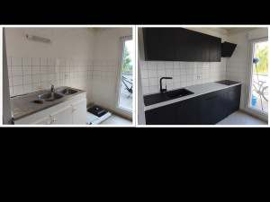 Photo de galerie - Démontage de l'ancien meuble et évier
Montage meuble de cuisine
Découpes des meuble pour ajustement et électroménager
Réglage des meubles
Raccordement electrique
Finition silicone/acrylique 