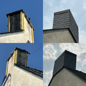 Photo de galerie - Habillage d’une cheminée avec finition veral sur son dessus pour l’étanchéité 