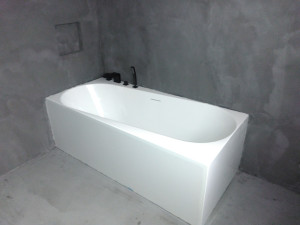 Photo de galerie - Pose baignoire, ainsi que béton ciré sol et mur