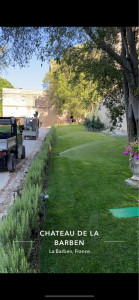 Photo de galerie - Création d’un gazon + arrosage automatique - entretien 