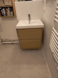 Photo de galerie - Démontage dévier de salle de bain et remontage de vasque plus meuble