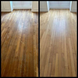 Photo de galerie - NANTES Chantier de ponçage de Parquet et vitrification 