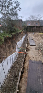 Photo de galerie - Fondation pour mur de soutenement 