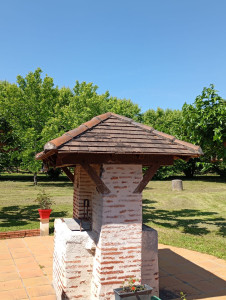 Photo de galerie - Jardin tondu et  débroussailleuse sur les bord 