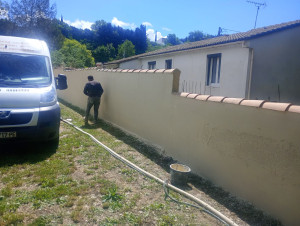 Photo de galerie - Enduit sur mur de clôture 