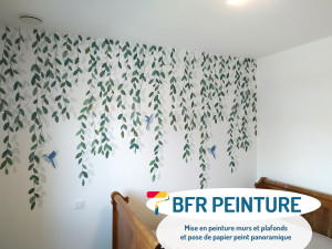 Photo de galerie - Pose de tapisserie dans une chambre d'enfant à Fontenay le Comte