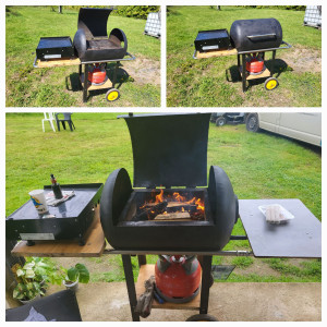 Photo de galerie - Réalisations d'un BBQ durable réalisé avec une cuve de chauffe-eau. 