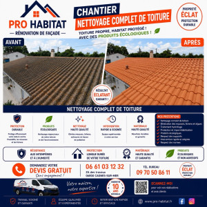 Photo de galerie - Nettoyage de toiture produit écologique 