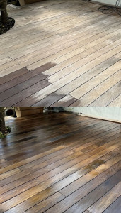 Photo de galerie - Nettoyage d'une terrasse en bois



