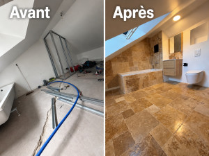 Photo de galerie - Transformation complète d’une chambre pour une salle de bain