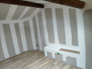 Photo de galerie - Enduits murs et plafonds - Bandes a joints - Reprise plâtre et enduits projetés 