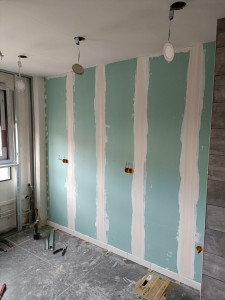 Photo de galerie - Instalation du placo avec rénovation dans une cuisine 