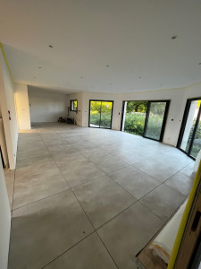 Photo de galerie - Pose de carrelage 90x90 