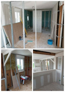 Photo de galerie - Ossature métallique pose de porte a galandage 