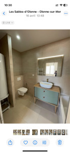 Photo de galerie - WC suspendu et meuble vasque 