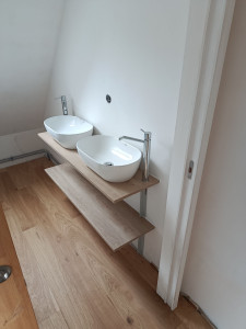 Photo de galerie - Création sur mesure d'un meuble de salle de bain 