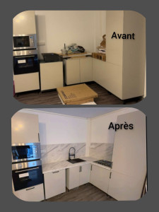 Photo de galerie - Pose de plan de travaille évier...