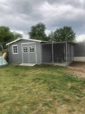 Photo de galerie - Montage cabanon de jardin + création d’un chenil . 