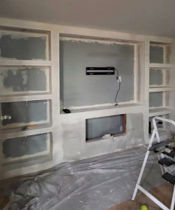 Photo de galerie - Support tv intégré dans le mur 