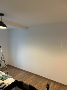 Photo de galerie - Dressing sur mesure 3,50m(avant) rattrapage plafond et cloison 