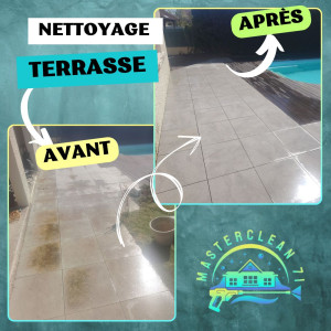 Photo de galerie - AVANT APRÈS d'un nettoyage de terrasse 