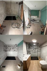 Photo de galerie - Rénovation, création d’une petite salle de bain ! 