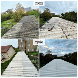 Photo de galerie - Nettoyage et peinture de toiture.