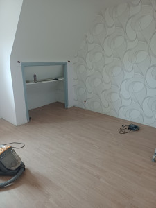 Photo de galerie -  chantier peinture  mur plafond et sol
