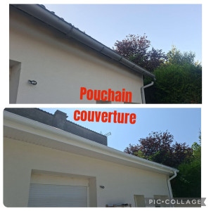 Photo de galerie - Pose planche de rive , sous face , gouttière pvc 